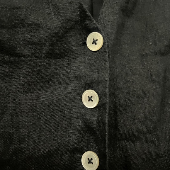 J Crew linen slim fit vest black 00 tank top 100 linen jcrew flax work career xs - Picture 3 of 5
